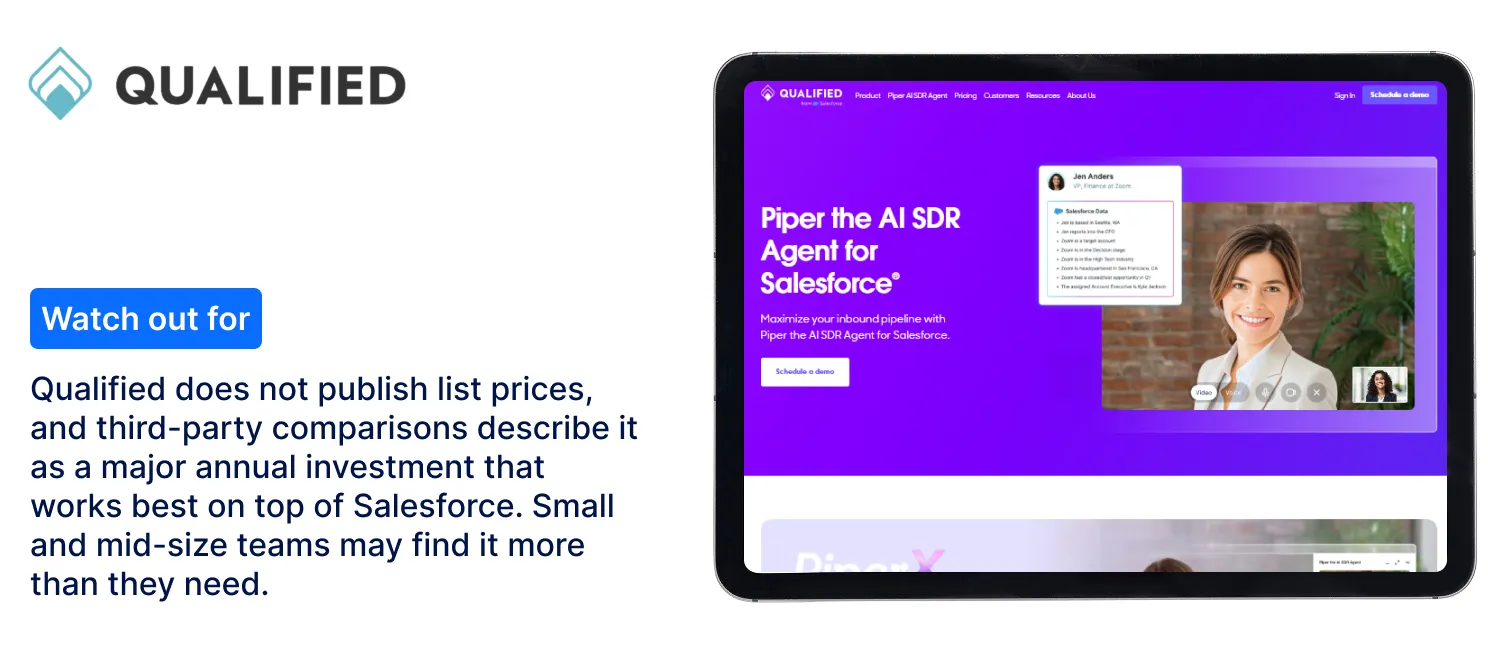 Qualified - best for large Salesforce teams with SDRs