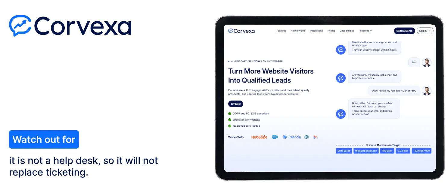 Corvexa - best Intercom alternative for B2B lead qualification