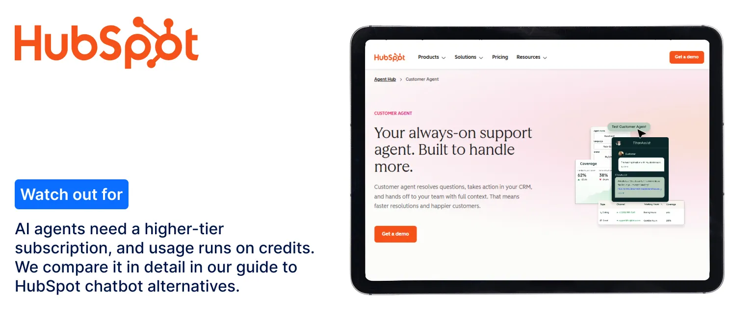 HubSpot chatbot - best if you already live in HubSpot CRM