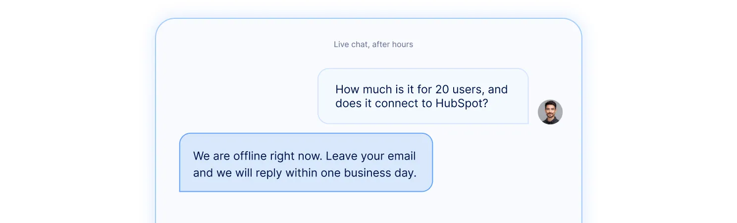 What does the same visitor conversation look like in each
